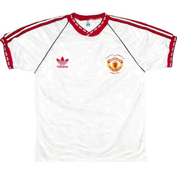 Thailande Maillot Football Manchester United Exterieur Retro 1991 Blanc